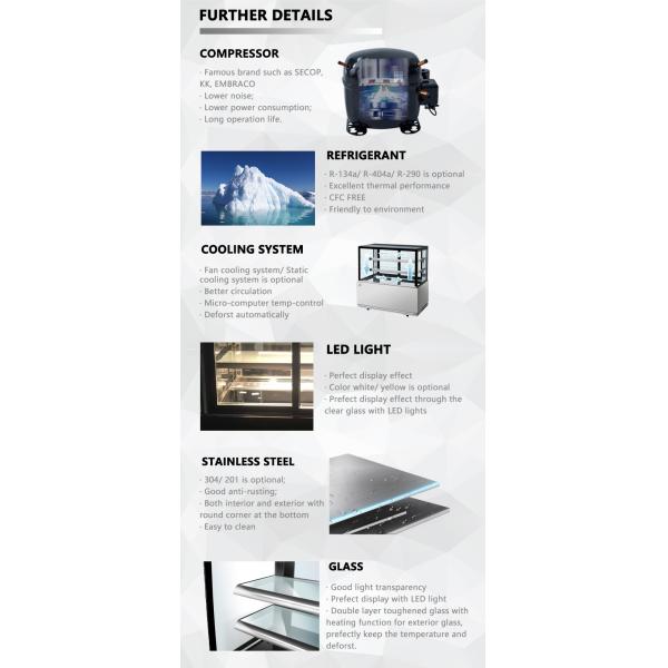 Commercial Glass Door Bakery Display Cabinet Dessert Chiller Factory Price Cake Display Fridge