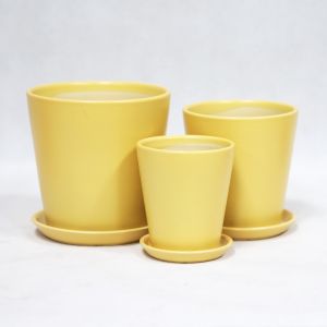 Modern Gloss Flower Ceramic Pots With Drainage Hole