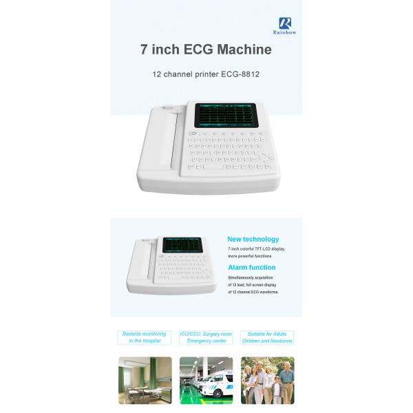 Medical Printer Touch Screen ECG Machine 12 Channel