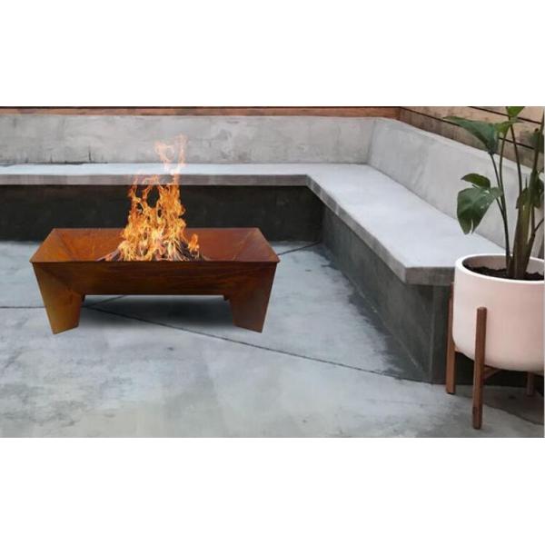 Outdoor Camping Wood Burning Rust Corten Steel Geometric Fire Pit Brazier