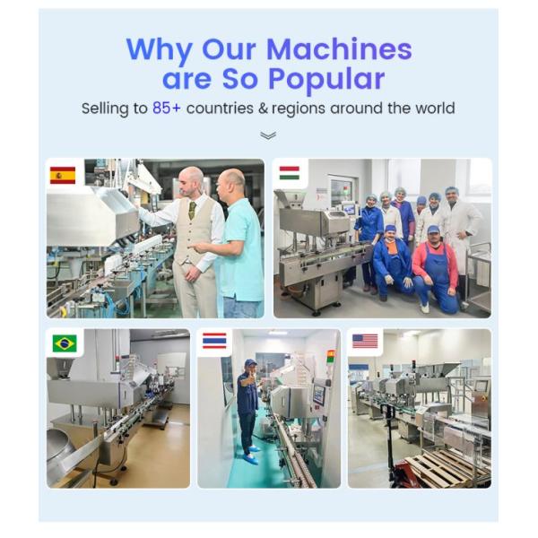 Visual Counting Bottling Machine For Tablet Capsule 35-70 Bottles/min PLC Controlled