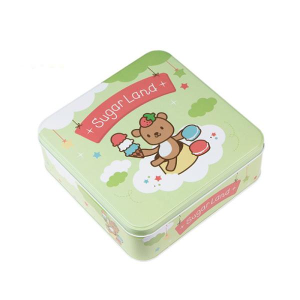 0.23mm Thick Square Metal Candy Tin CMYK Offset Printing Biscuit Tin Gift Box