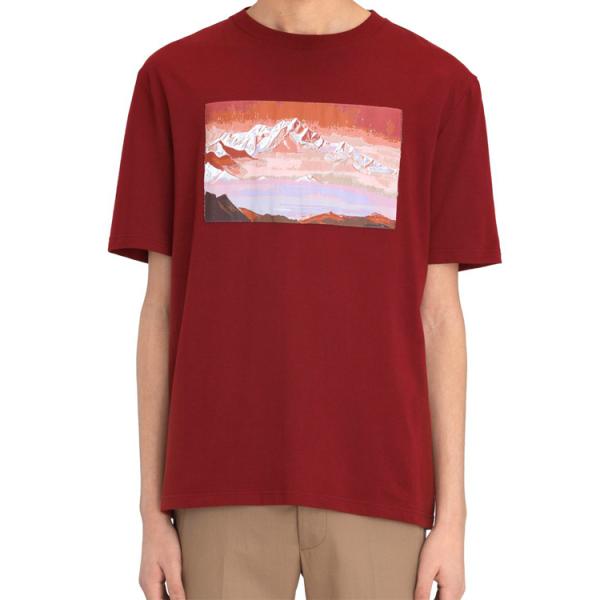 Red Color Custom Screen Printed T Shirts Anti Shrink Polyester / Cotton Material