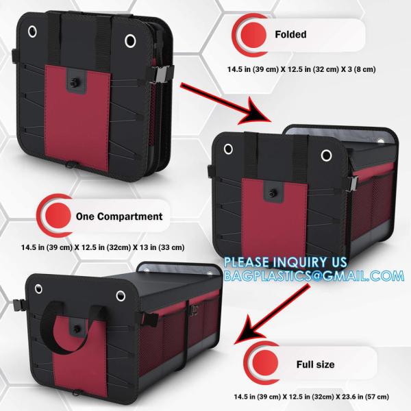 Trunk Organizer Foldable Car Storage Boxes Car Storage Bag, Organizer Multi-Compartment Collapsible Trunk storage