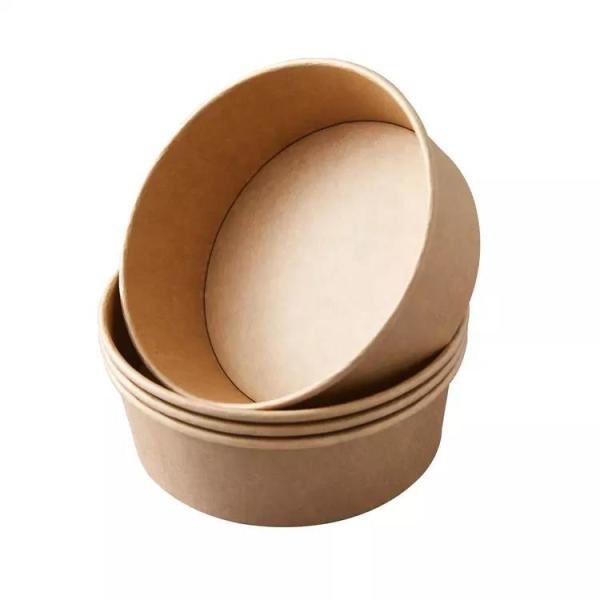 Custom Shaped Biodegradable 30oz Disposable Kraft Paper Sugarcane Bagasse Fruit Paper Salad Packing Bowl With Lid