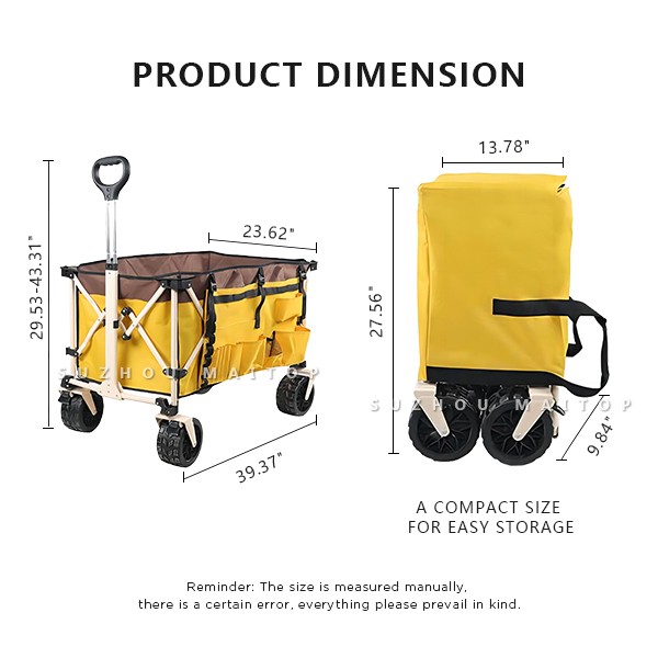 Folding wagon cart folded view