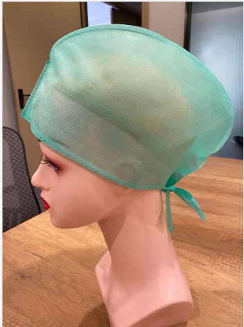 PP Surgical Disposable Non Woven Cap 15x32cm With Blue Green Color