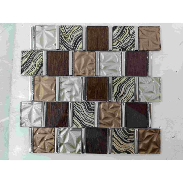 Latest Design Kitchen Backsplash Wall Mosaic Bathroom Glass Mix Aluminum Mosaic Tile