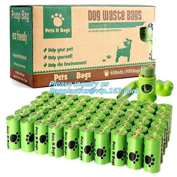 home used compostable customized printed biodegradable dog poop bags, PLA Dog Poop Waste Trash Bag, Premium Quality Comp