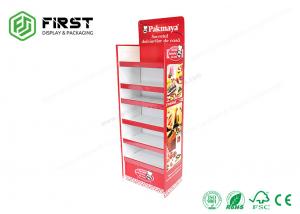 China Custom Foldable Color Printing Corrugated Carton Floor Standing Display Units For Food on sale