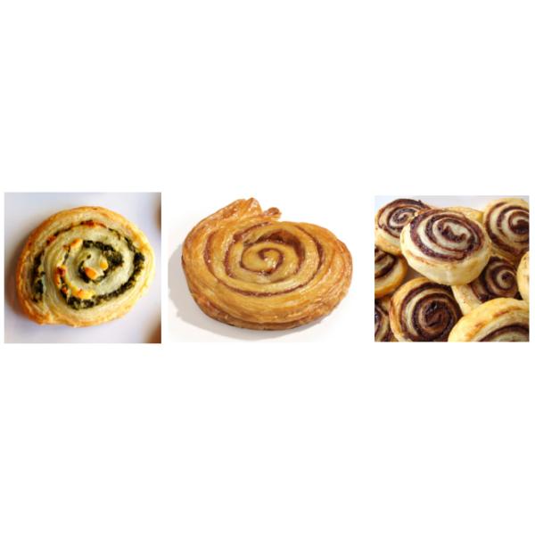 5 Rows Auto Feeding Pastry Production Line Different Fillings For Pastry Swirls