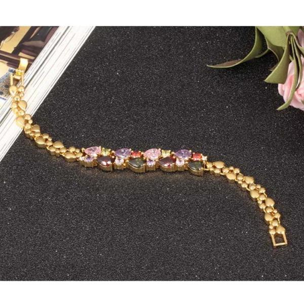 Gorgeous Cubic Zirconia Bracelet for Women Gold Plated Tennis Bracelet (JKS950GOLD)