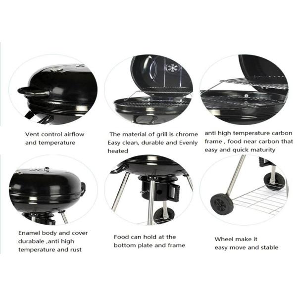 Factory Price Outdoor Apple round Charcoal Enamel Stew outdoor Bbq Cooking Grill