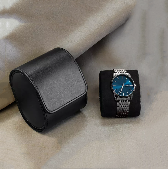 PU Leather Wrist Watch Packaging Box Custom Logo 3.9*3.2*2.7 in