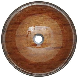 Countertop Tempered Glass Sink Hot Melt Countertop Brown Colour