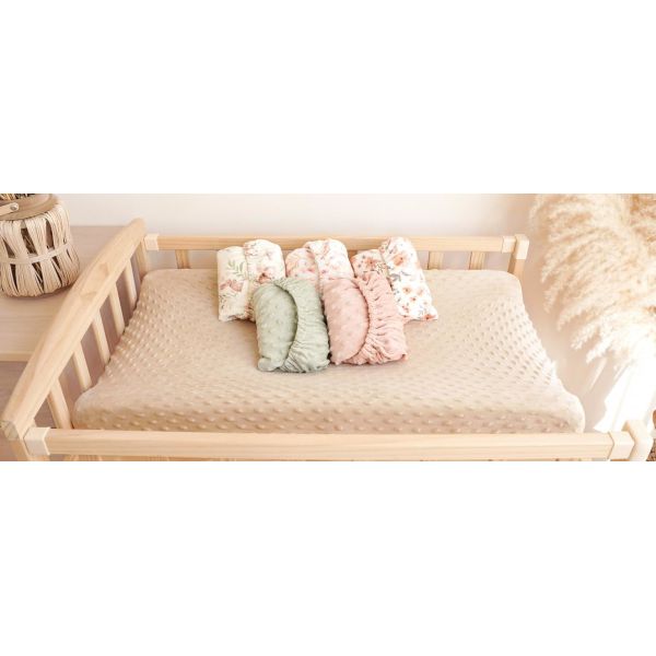 Breathable Changing Pad Cover 2 Pack, Soft Minky Dots Plush Diaper Changing Table Cover Set