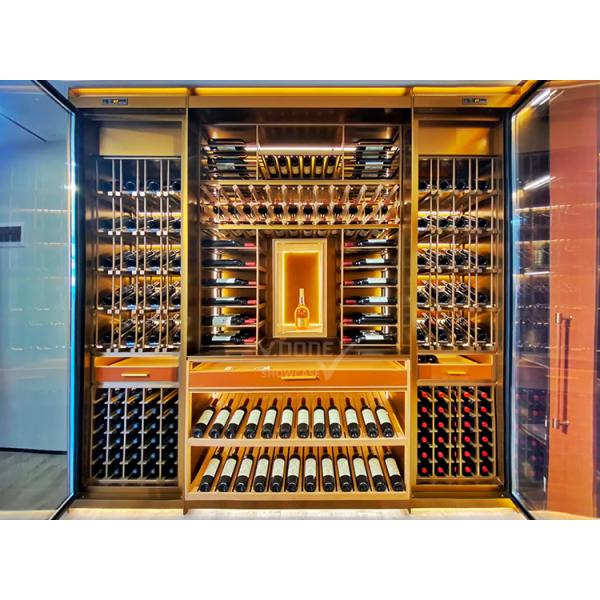 Commercial Cooling Metal Stainless Steel Wine Cabinet Display Racks