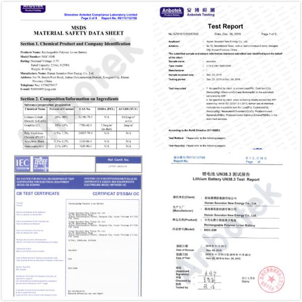 3.7V Lithium Ion Battery Cells 3.7V 8AH , Rechargeable Lithium Iron Phosphate Batteries