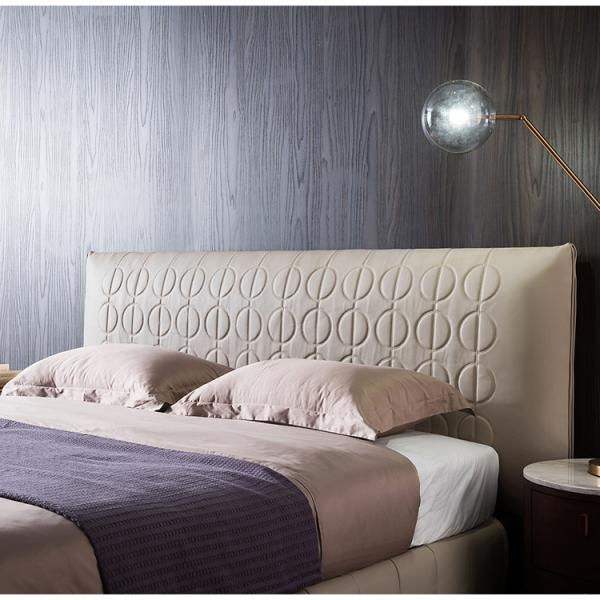 Contemporary Department White Leather Bed