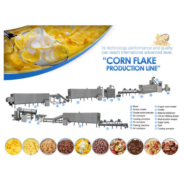 High Efficiency Corn Flakes Production Line 240-320 Kg/H Output No Pollution
