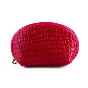 Leather Women'S Cosmetic Travel Bag Case With Compartments