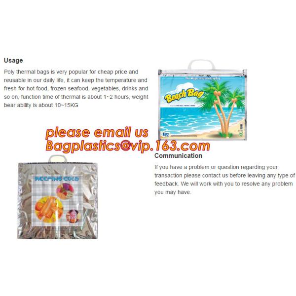 Foldable Lunch Insulated Cooler Bag Heated Food Delivery Bag Thermal Pizza Delivery Cooler Bag