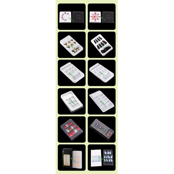 Cosmetic 5 Pairs Fake Nail Packaging Customizable With Transparent Lid