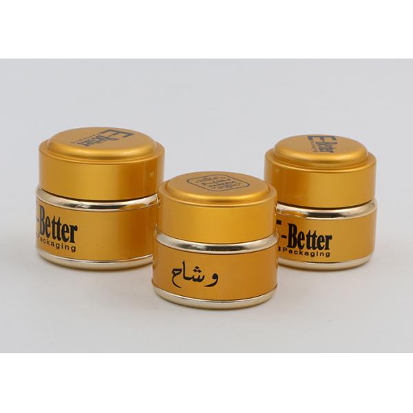 Gold 1 Oz 2 Oz 4 Oz Glass Cosmetic Jars , Makeup Sample Containers Aluminum Cover