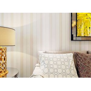 Beige Stripe Non Woven Contemporary Wall Coverings for Living Room