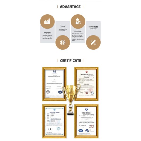 100% Nature Bamboo Disposable Tensoge Flatware Type Chopsticks for Household/Restaurant/Hotel Occasion