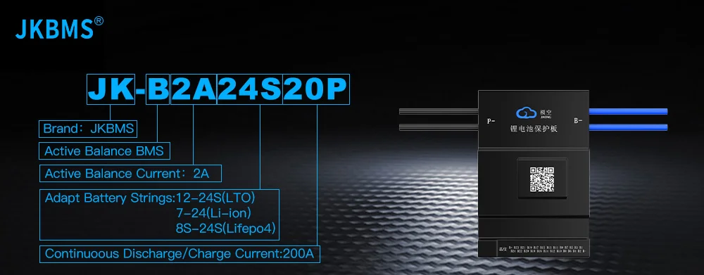 JKBMS Active Balance Bms 4S 8S 12S 13S 14S 16S 17S 20S 24S Smart Bms 60A 80A 100A 150A 200A Lifepo4 Li-Ion Lto Battery