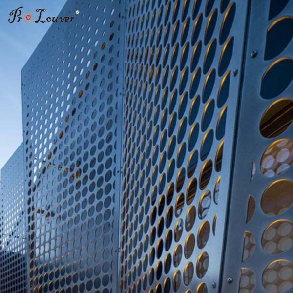 Aluminum Exterior Perforated Sheet Metal Facade with Decorative Screen Pattern