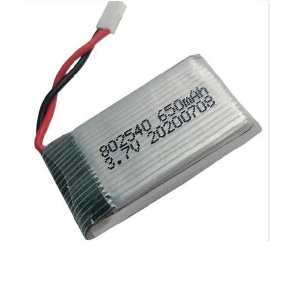 Rechargeable 802540 Drone Battery 3.7C 25C 650mAh Lipo Battery Pack KC IEC62133