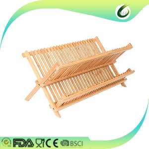 Quality New design eco-friendly utensil holder bamboo dish rack for sale