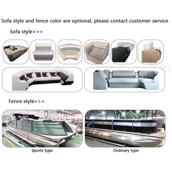 Luxurious Design Aluminium Pontoon Boat 19 Ft 6-8 People For Leisurely Cruising