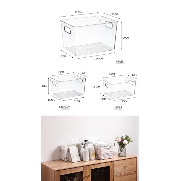 10L Clear Organizing Bins Load 10kg Clear Plastic Storage Containers