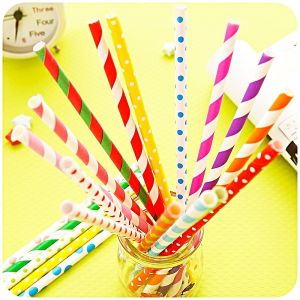 Disposable Party Supplies Paper Straws Juice Milkshake Smoothie Paper Straws