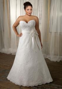 China NEW!!! Plus size Aline Zip back wedding dress Sweetheart Lace Bridal gown #dq5129 on sale