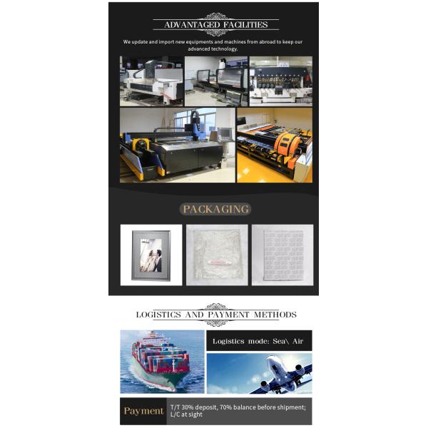 Table Top Display Glitter Glass Photo Frame 180*230*15MM With Matte Button