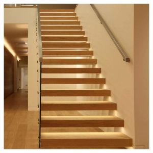 Quality Solid Wood Floating Staircase , Timber Steps Indoor Wood Stairs for sale