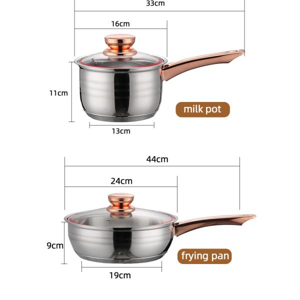 High Quality 12 PCS Stainless Steel Sets Pan And Pot Cooking Pot Sets Nonstick Cookware Set For Kitchen