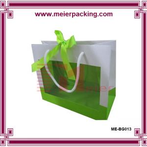 China Fancy high quality retail paper bag wholesale with ribbon closure and clear window on sale