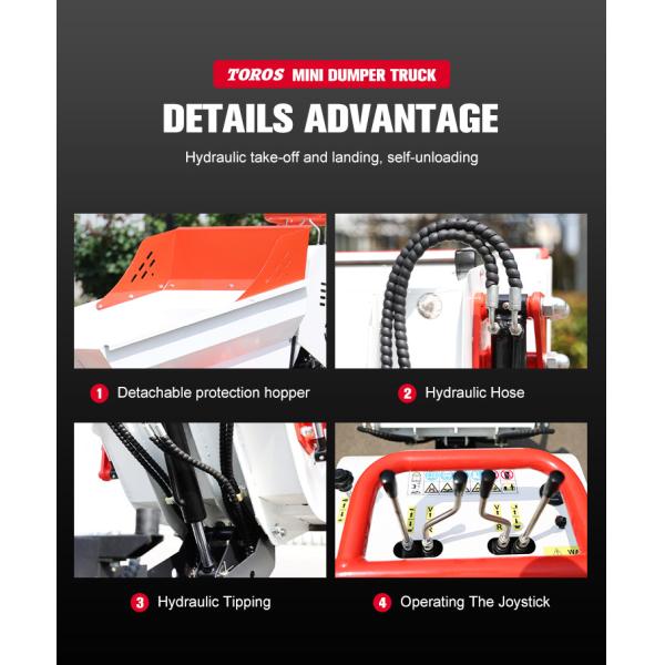 500-800KG Mini Self Loading Dumper Small Tracked Dumper Simple Operation