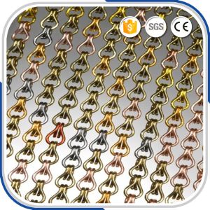 90x210cm Anodising Aluminum Chain Link Fly Screen Door Curtain