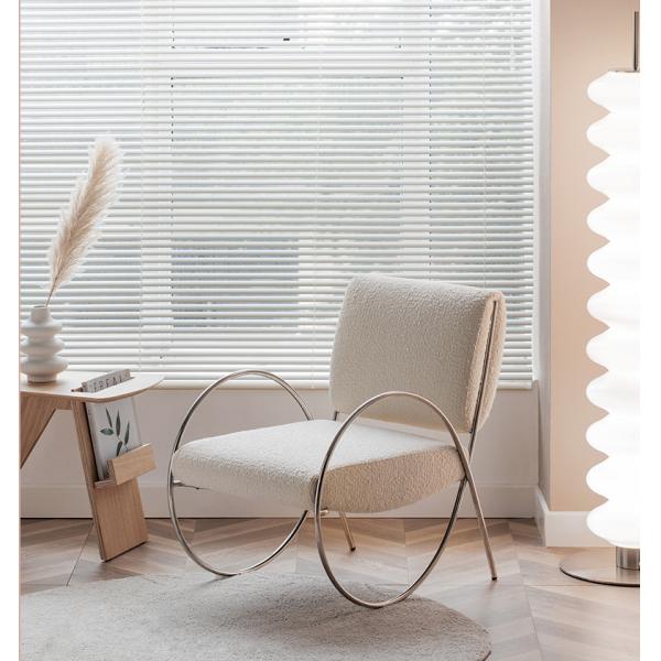 Lobby Teddy Metal Base Fabric Leisure Chair Bedroom Lounge
