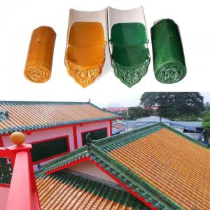 Quality Durable Chinese Temple Clay Tiles Glazed Ceramic Roof Tile Figures Dragon Design for sale