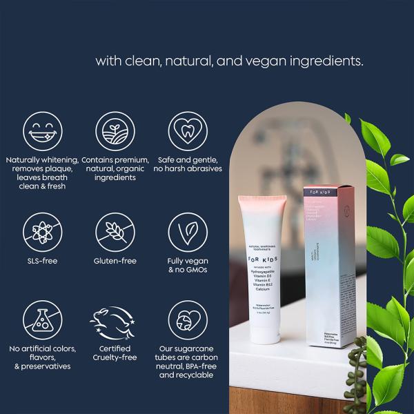 OEM Watermelon Flavor 3.4oz Childrens Toothpaste Fluoride Free For Sensitive Brushers