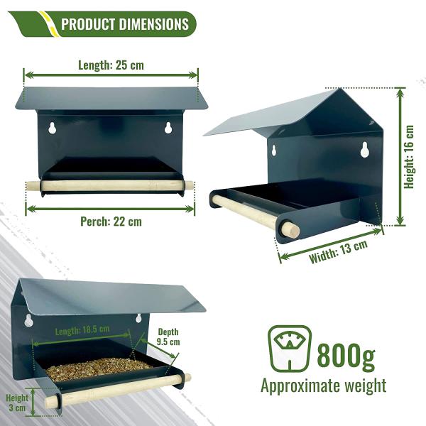 Metal Wall Mounted Garden Bird Feeder Bath House for Feeding Birds and Providing Water