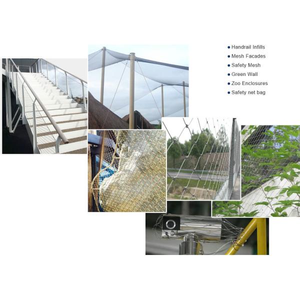 Flexible Stainless Steel Cable Mesh , Stainless Steel Aviary Mesh For Bird Zoo Fence