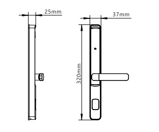 Digital Keyless Door Handle Lock / Smart Door Lock For Hotel